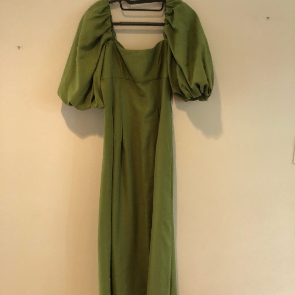 Alligator embossed slippers and Zara dress